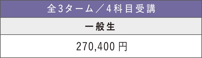 高卒生夏期講習会 料金表